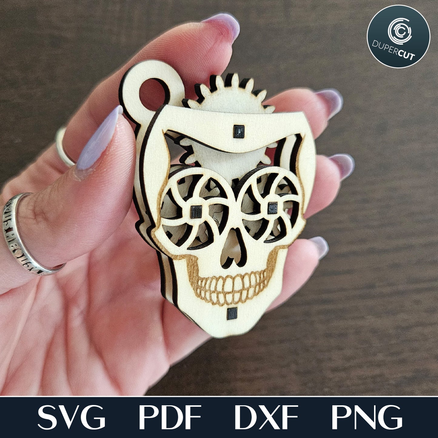 Skull Fidget Keychain - SVG / DXF