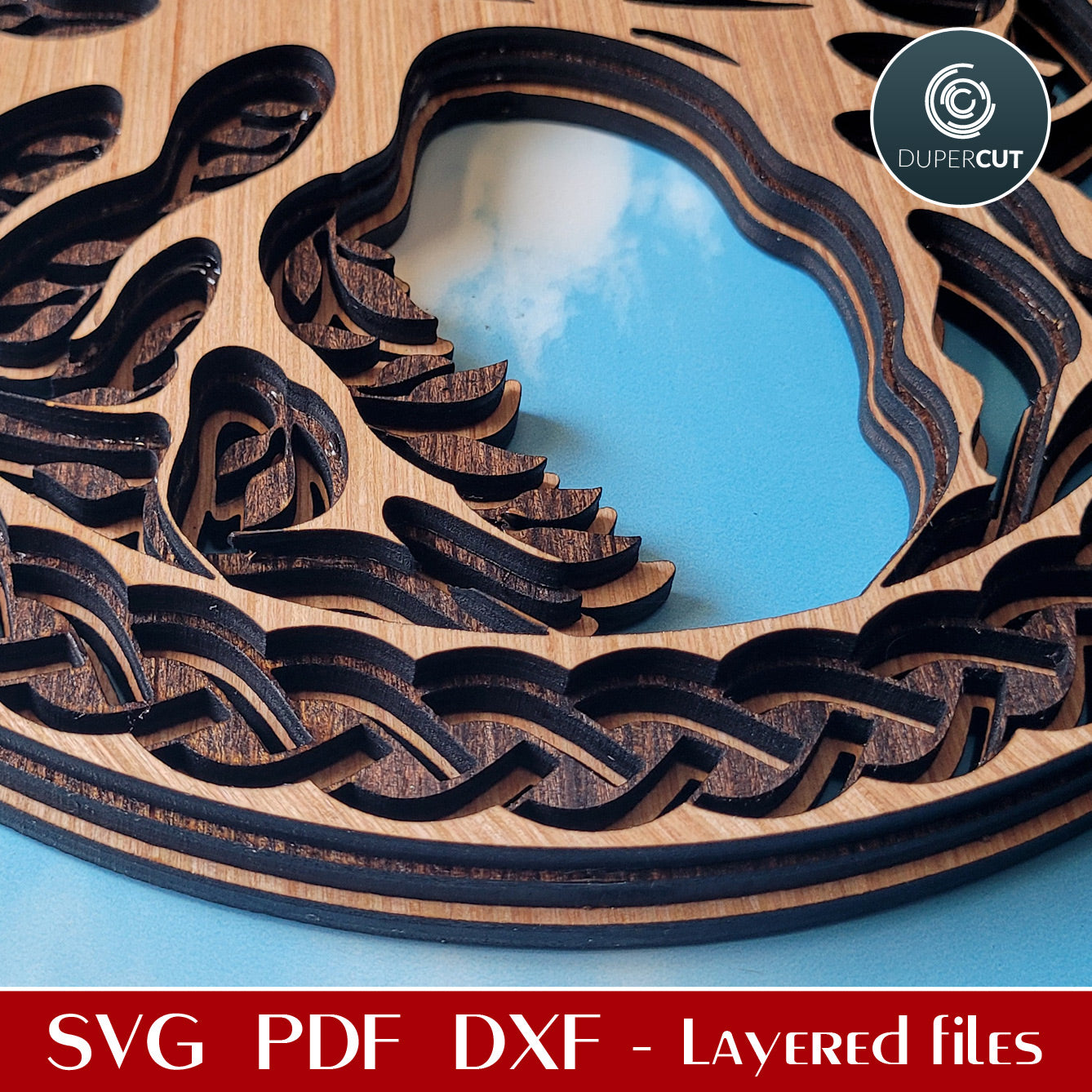 Tree of Life layered wall decoration - SVG DXF vector cutting files for Glowforge, Cricut, Silhouette Cameo, CNC plasma machines, scroll saw pattern by dupercut.com