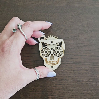 Skull Fidget Keychain - SVG / DXF