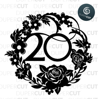 Paper Cutting Template - 20th anniversary