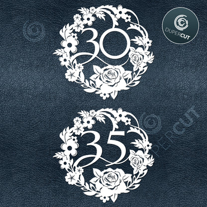 Paper cutting template - 30th anniversary 35th anniversary