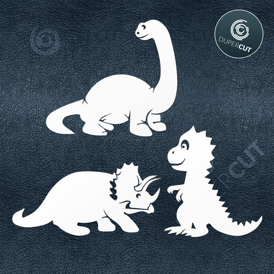 Paper Cutting Template - Cute Baby Dinosaurs