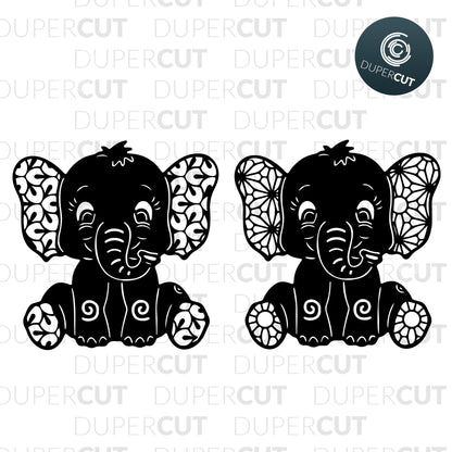 Paper Cutting Template - Cricut project ideas - Cute Elephants
