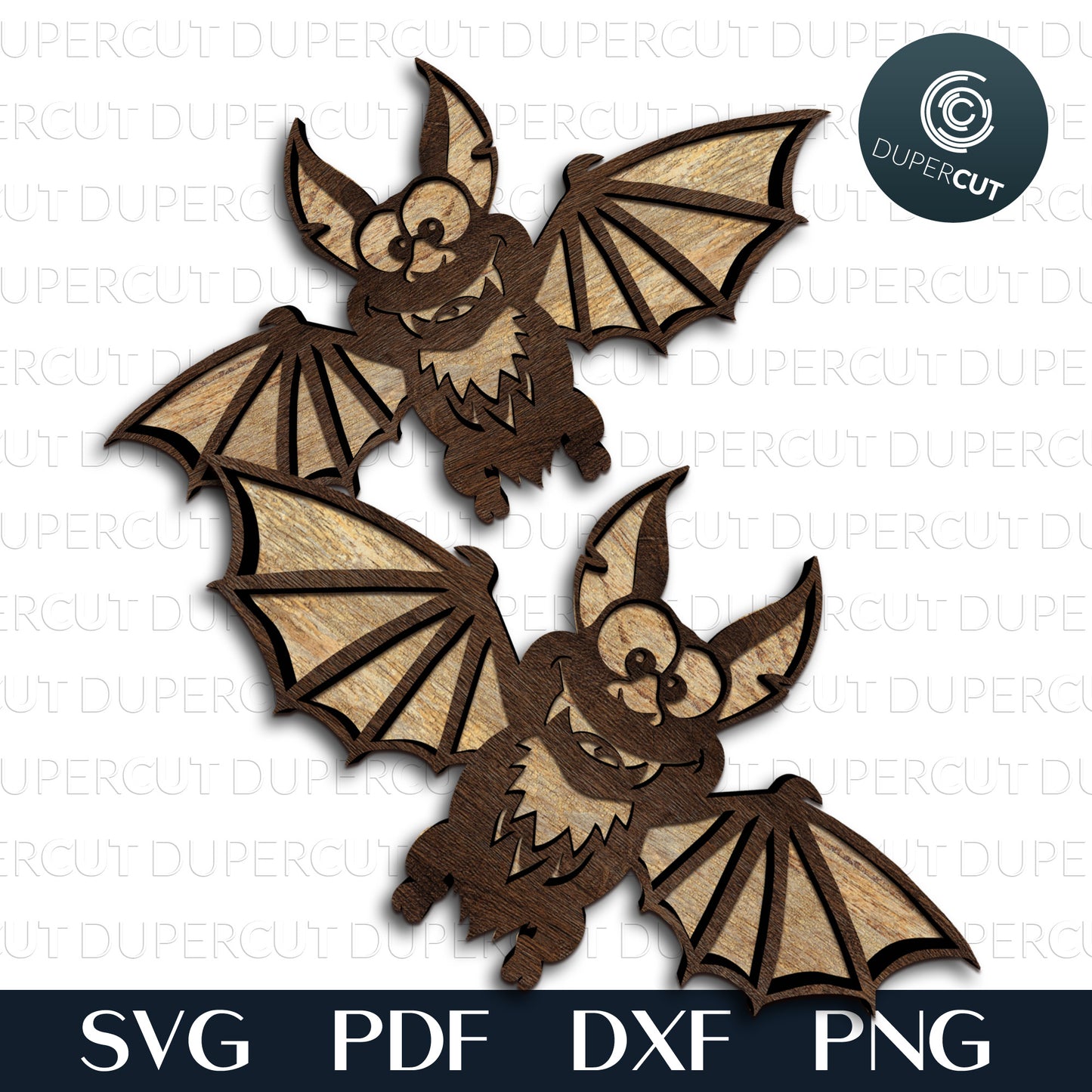 Funny bat Halloween kids decoration - SVG PDF DXF layered cutting files for laser machines, Glowrorge, Cricut, Silhouette and CNC plasma