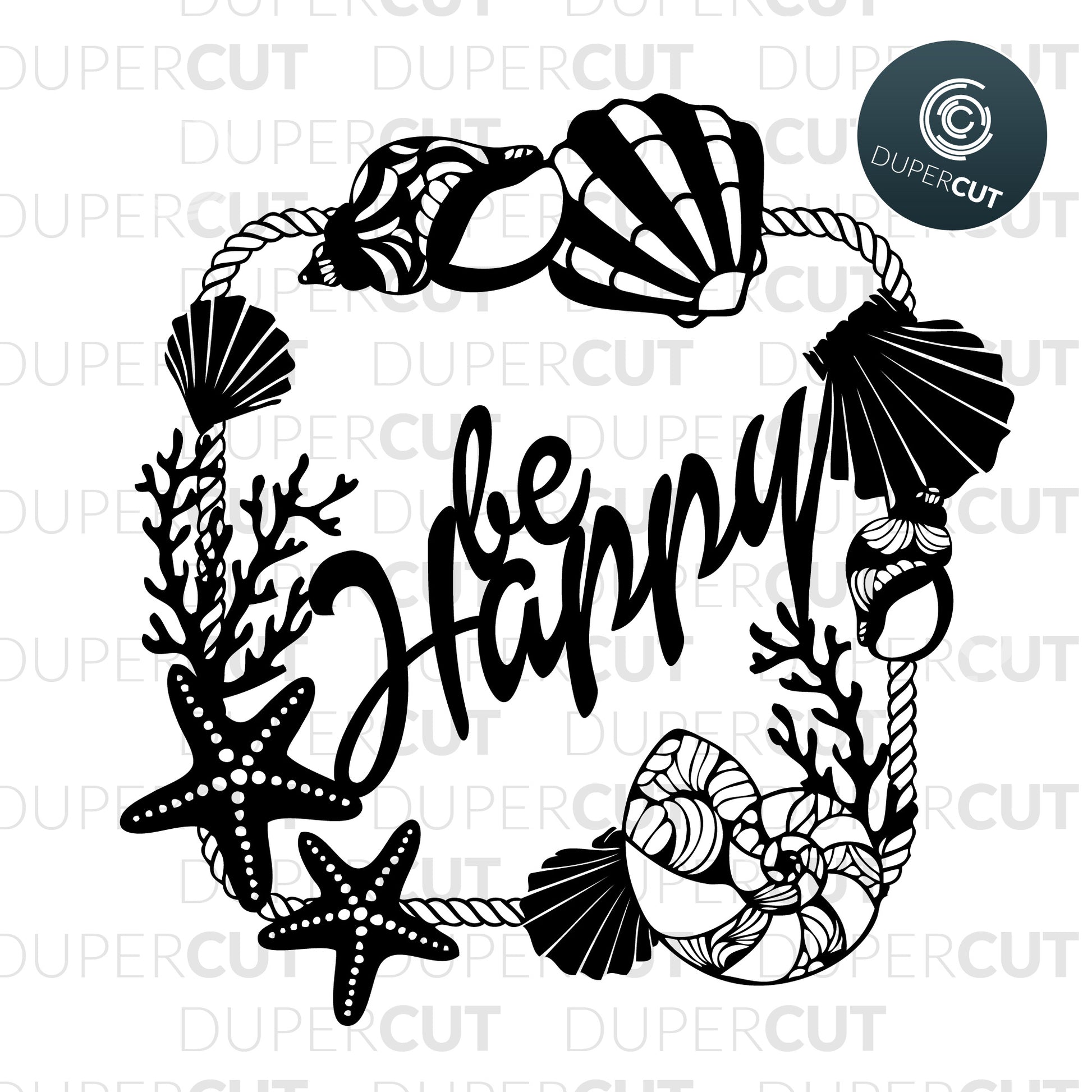 2 Designs - BE HAPPY / RELAX REFRESH REVIVE - SVG / PDF / DXF by  DuperCut.