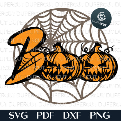 Halloween door hanger - SVG PDF DXF layered cutting files for Glowforge, Cricut, Silhouette, CNC plasma laser machines