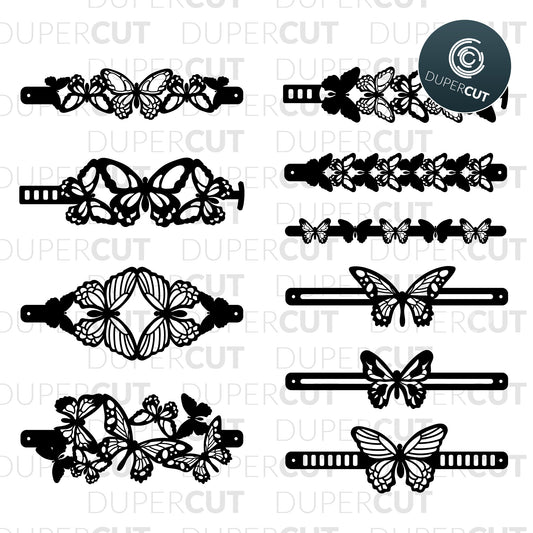 DIY Jewellery Making Template - Butterfly bundle - Leather bracelets