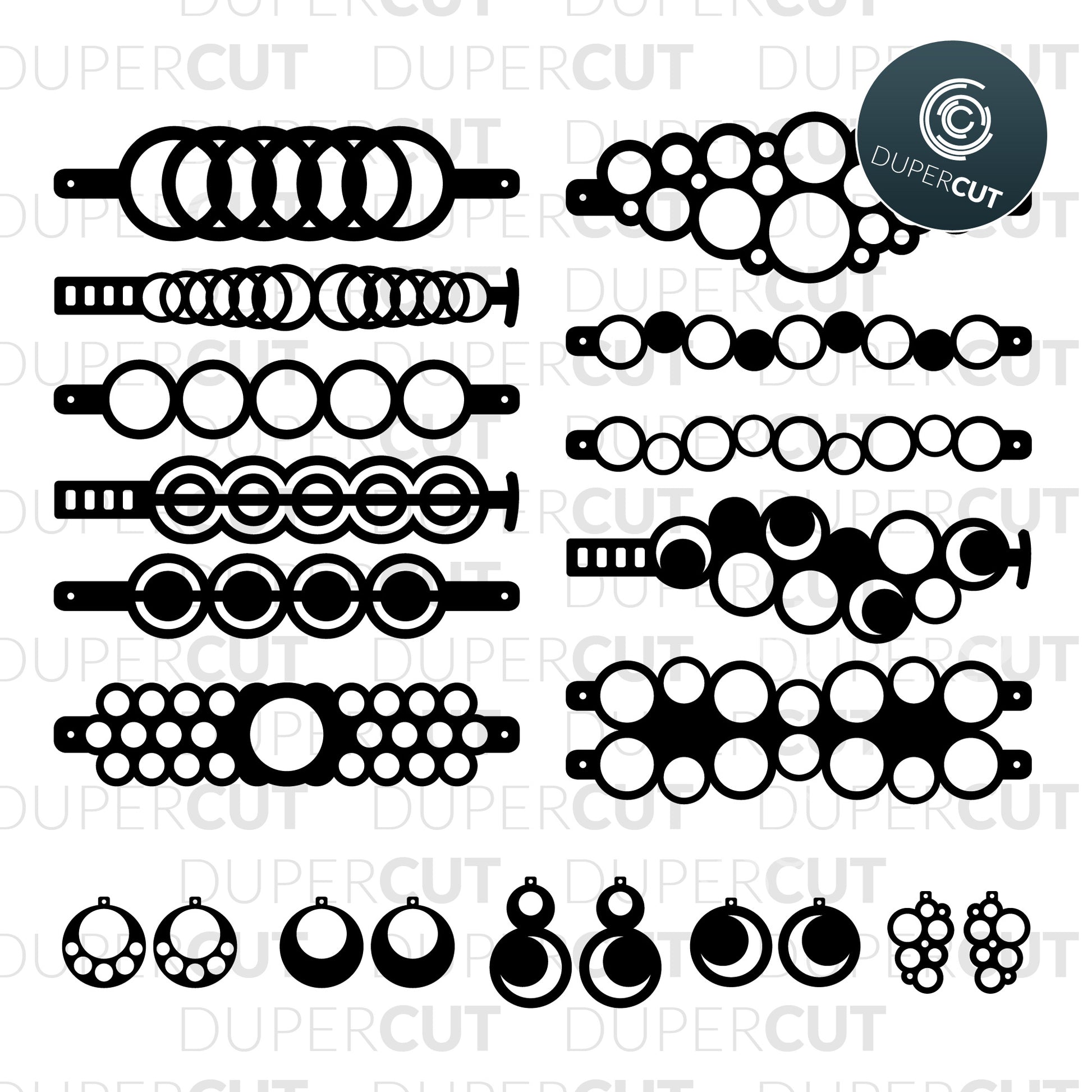 Leather Jewellery Making Template - Geometric Circles