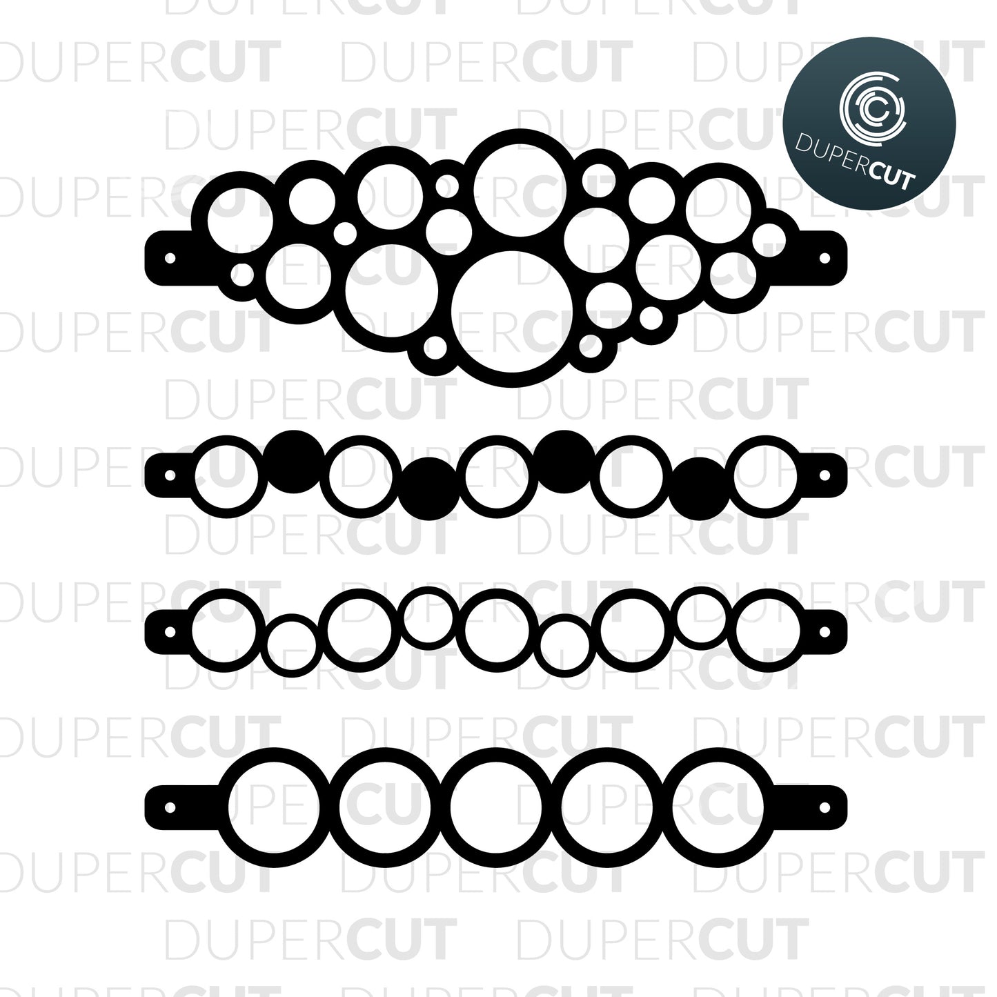 Circles Bubbles Leather Bracelet Template