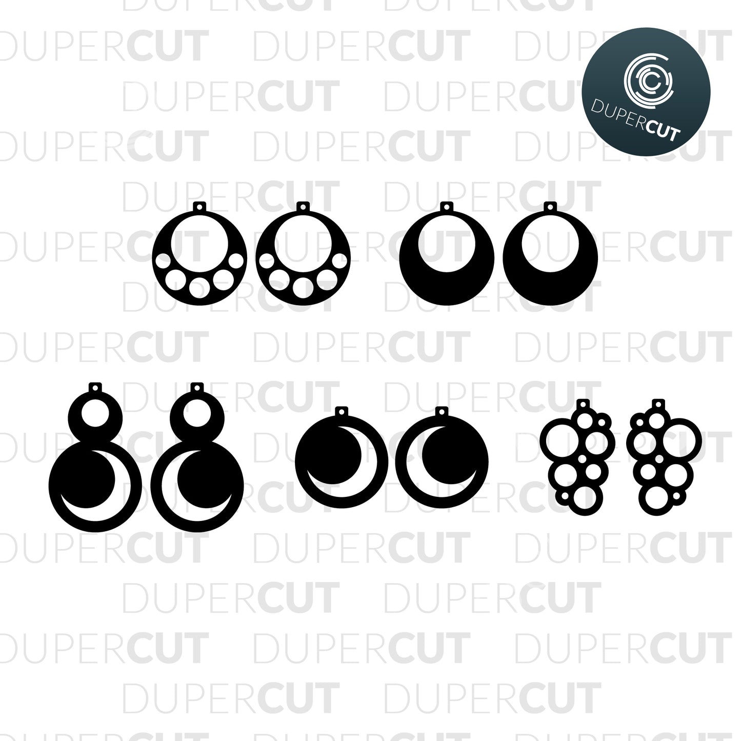 Circles Bubbles Leather Earrings Template