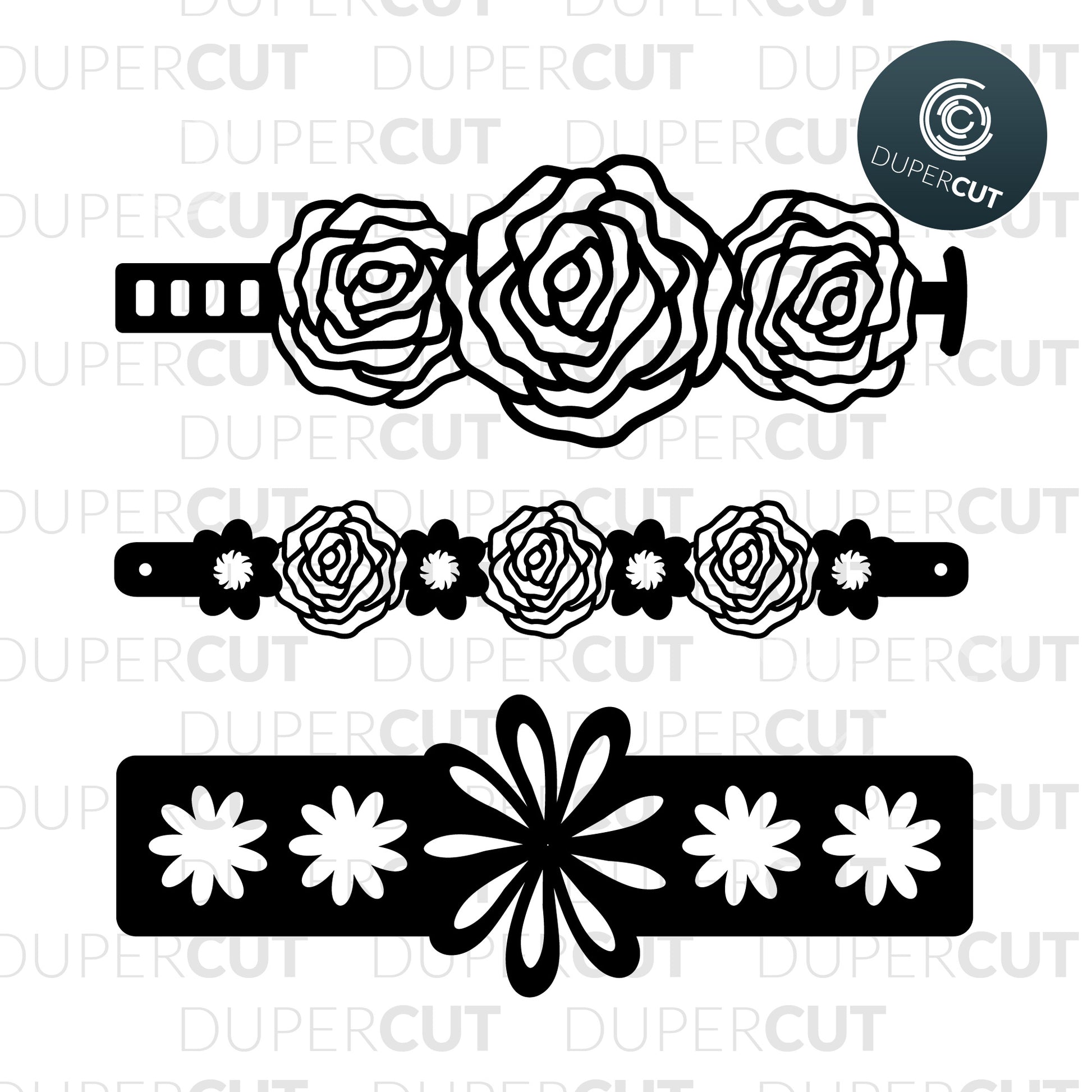 Leather Jewellery Making template - Floral Bracelets
