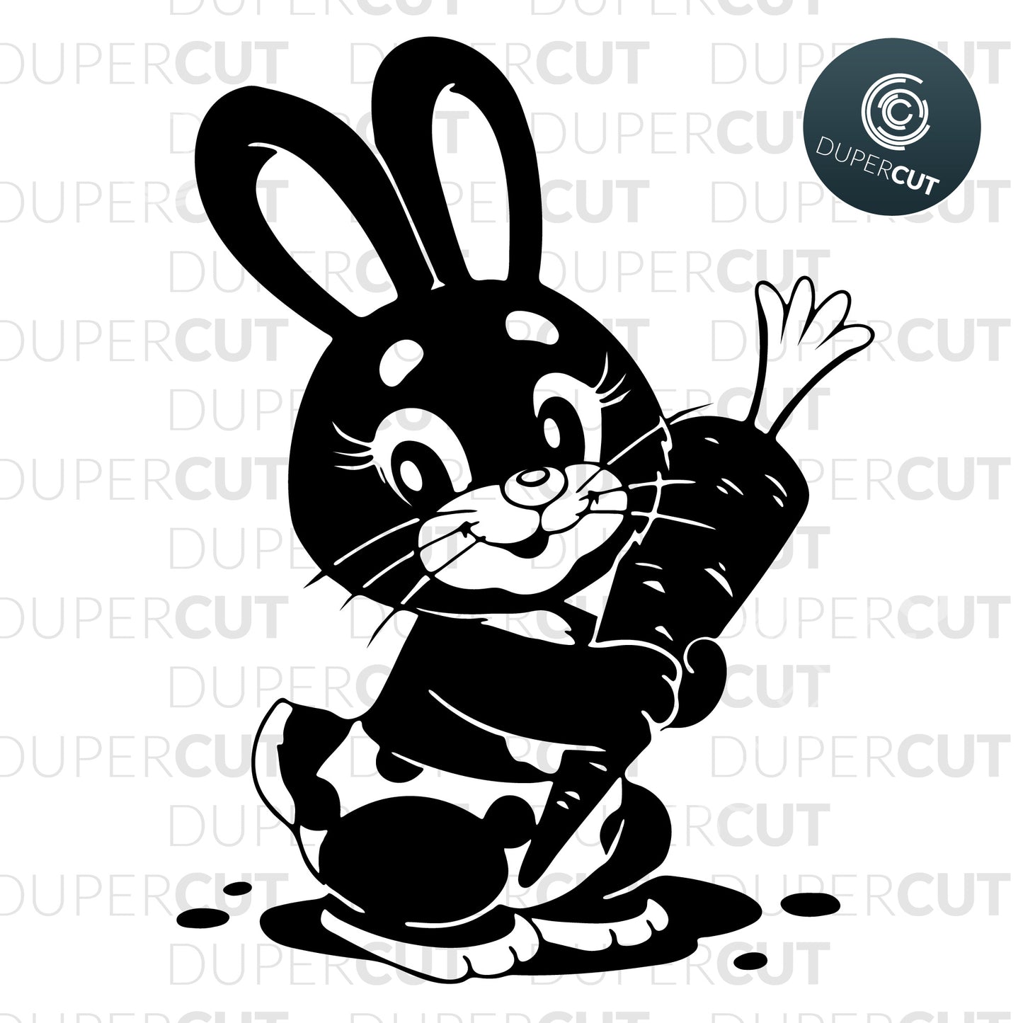 BUNNY WITH CARROT - SVG / PDF / DXF