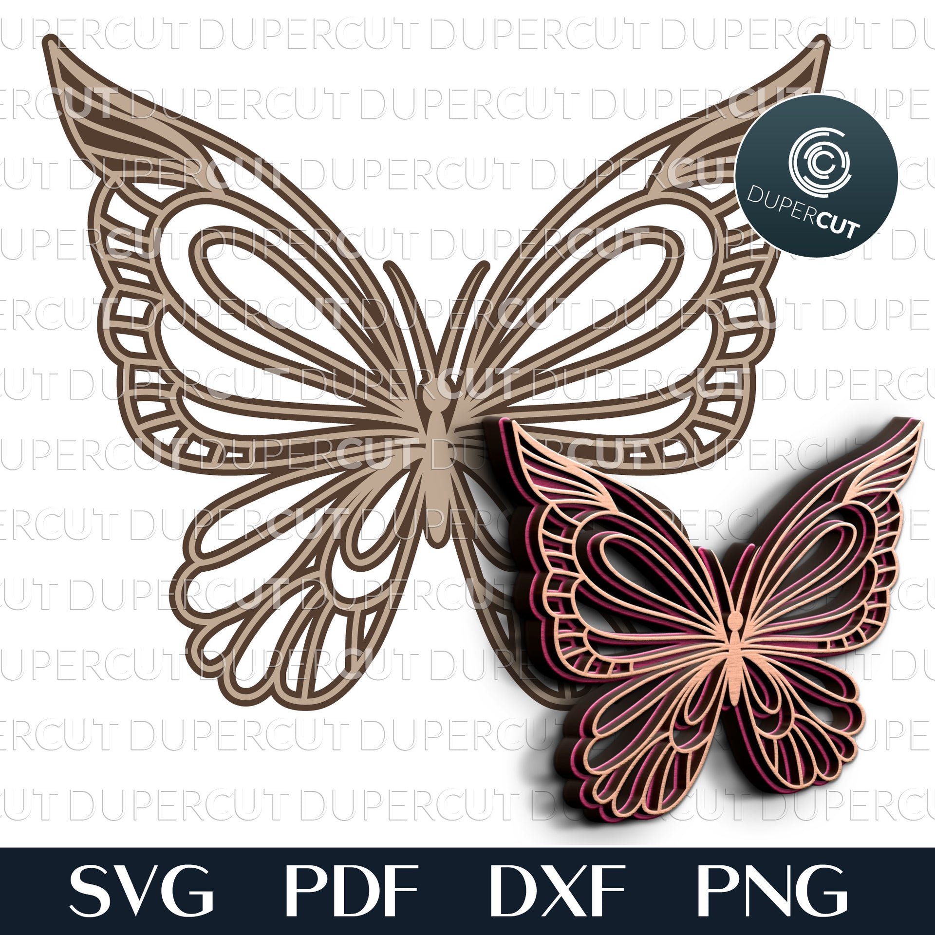 BUTTERFLY WITH ROSES - SVG / PDF / DXF – DuperCut
