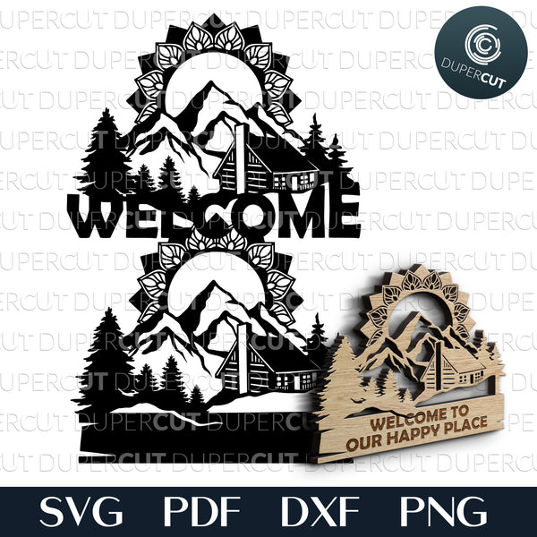 CABIN WELCOME SIGN - 2 designs - SVG / PDF / DXF – DuperCut