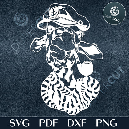 Cute funny giraffe. SVG PNG DXF cutting files for Cricut, Silhouette, Glowforge, print on demand, sublimation templates