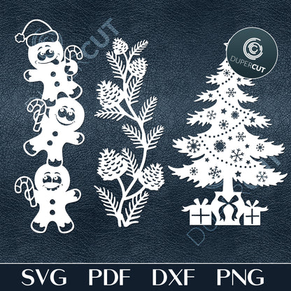 Papercutting Template - SVG DXF files for Cricut - Christmas clipart