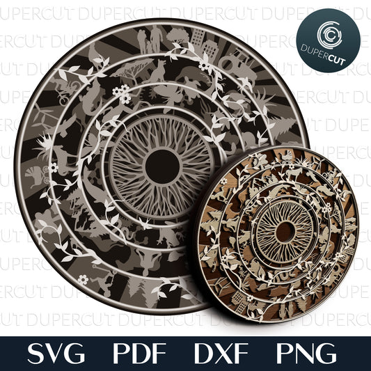 Circle of life - multi layered cutting files - SVG PDF DXF vector template for laser machines Glowforge, Cricut, Silhouette, CNC Plasma