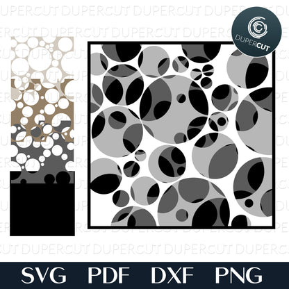 Abstract circles multi-layered files, SVG PNG DXF files for cutting, laser engraving, scrapbooking. For use with Cricut, Glowforge, Silhouette, CNC machines.