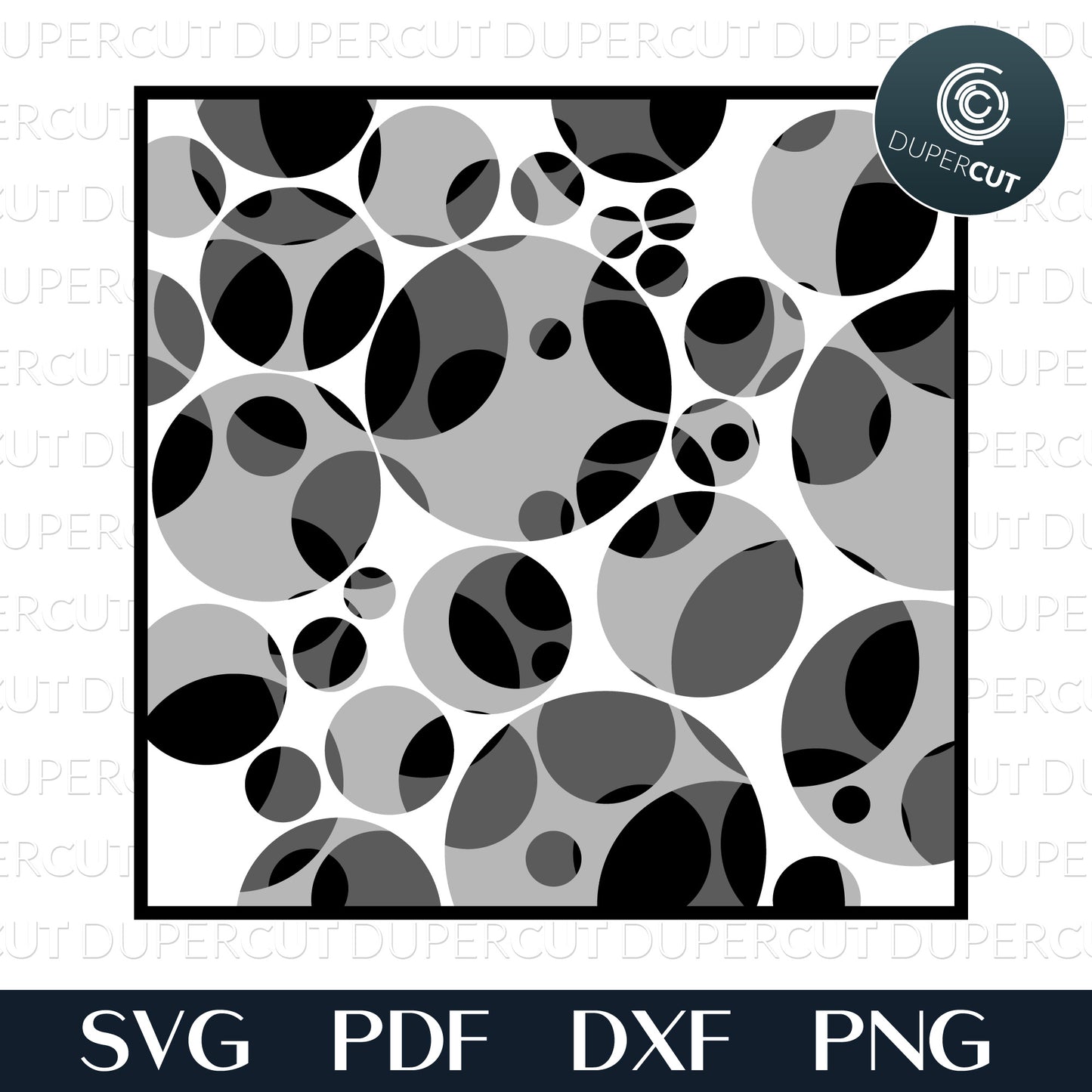 DIIY Wall art Abstract circles multi-layered files, SVG PDF DXF files for laser cutting. For use with Cricut, Glowforge, Silhouette, CNC machines.