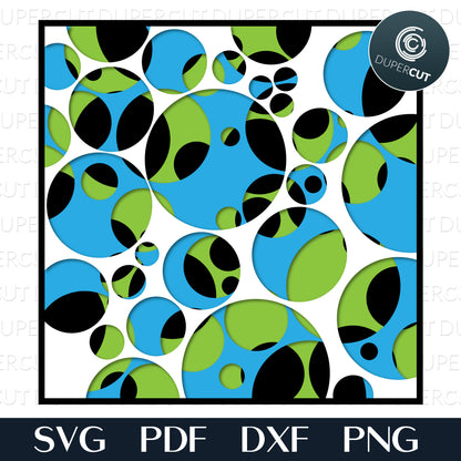 DIIY Wall art Abstract circles multi-layered files, SVG PDF DXF files for laser cutting. For use with Cricut, Glowforge, Silhouette, CNC machines.