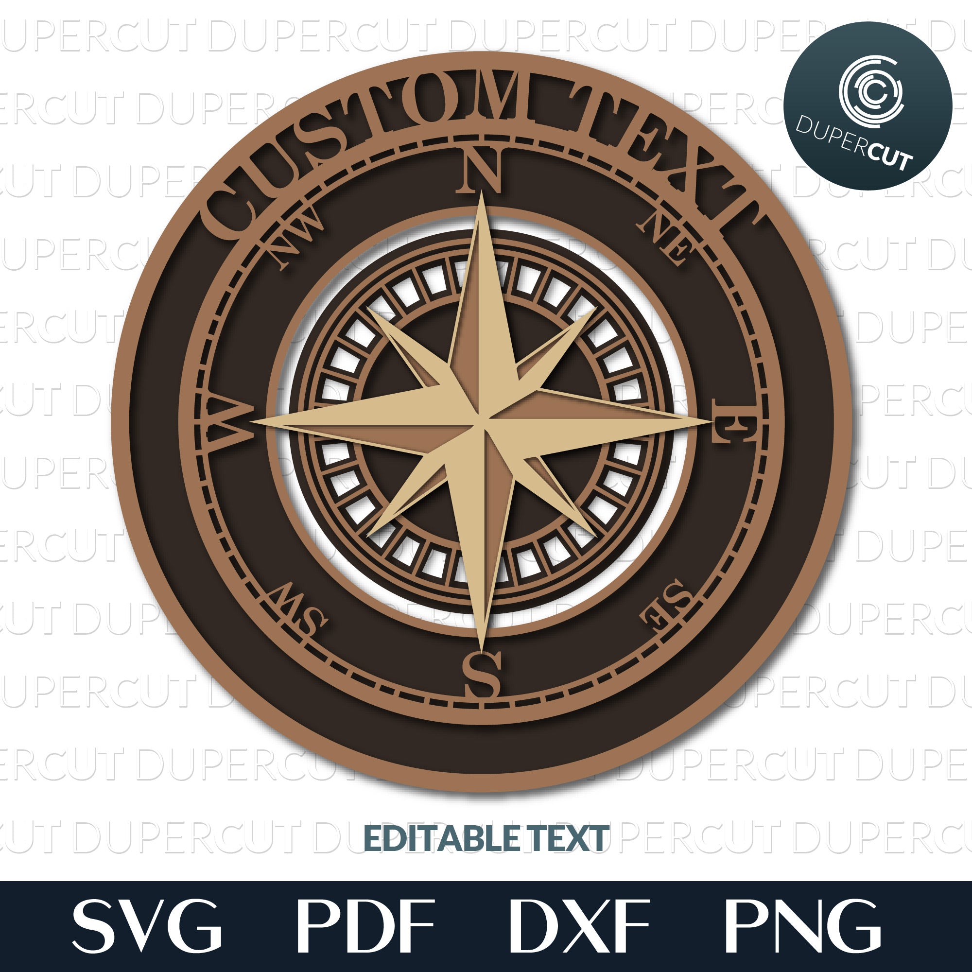 Custom Image File Compass COMPASS - Custom Coordinates - SVG / PDF / DXF / EPS – DuperCut