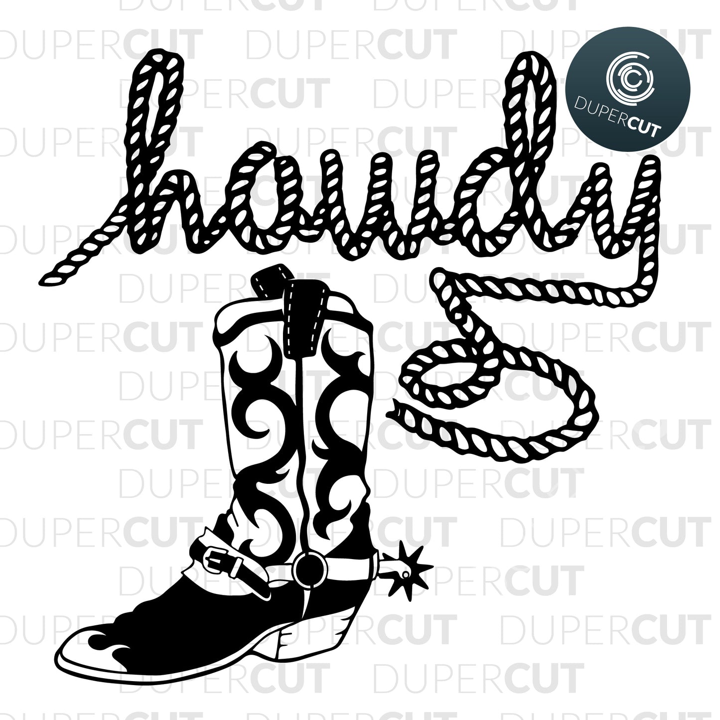 Paper cutting template - Cowboy Boots
