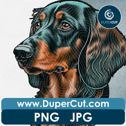 DACHSHUND dog breed high resolution template - JPG PNG sublimation files transparent background by www.DuperCut.com