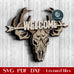 DEER SKULL WELCOME SIGN - SVG / PDF / DXF – DuperCut