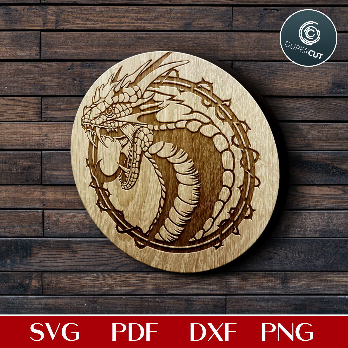 Angry dragon steampunk illustration - SVG PDF PNG vector files for paper engraving, laser cutting machines, Cricut, Silhouette Cameo, Glowforge