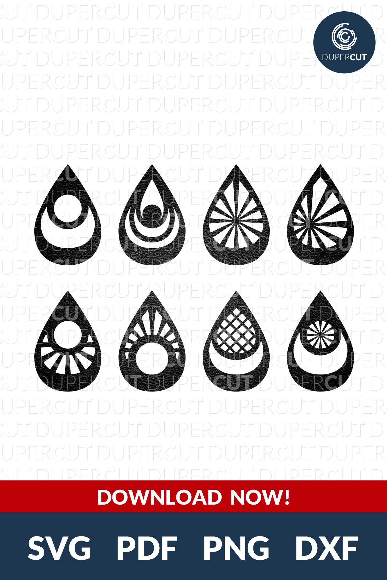 DIY Geometric Leather woodworking Earrings SVG PDF DXF vector files. Jewellery making template for laser and cutting machines - Glowforge, Cricut, Silhouette Cameo.