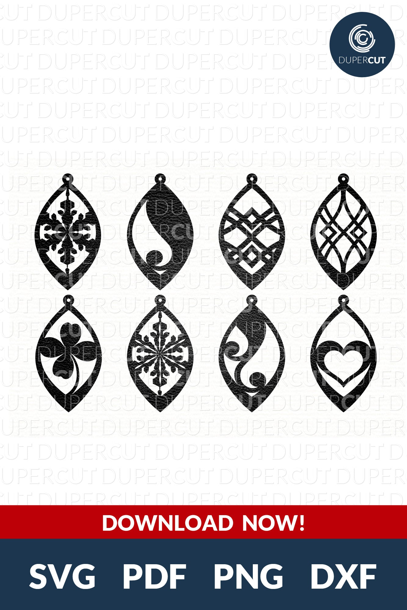 DIY Simple shapes Leather Earrings SVG PDF DXF vector files. Jewellery making template for laser and cutting machines - Glowforge, Cricut, Silhouette Cameo.