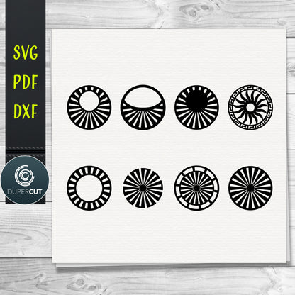 DIY round Leather Earrings SVG PDF DXF vector files. Jewellery making template for laser and cutting machines - Glowforge, Cricut, Silhouette Cameo.