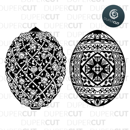Paper cutting template - Decorative Easter Eggs