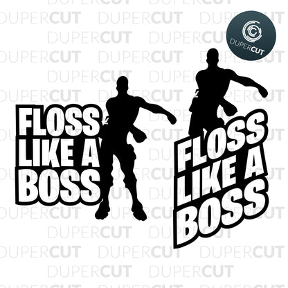 Papercutting Template - floss like a boss printables - birthday decoration