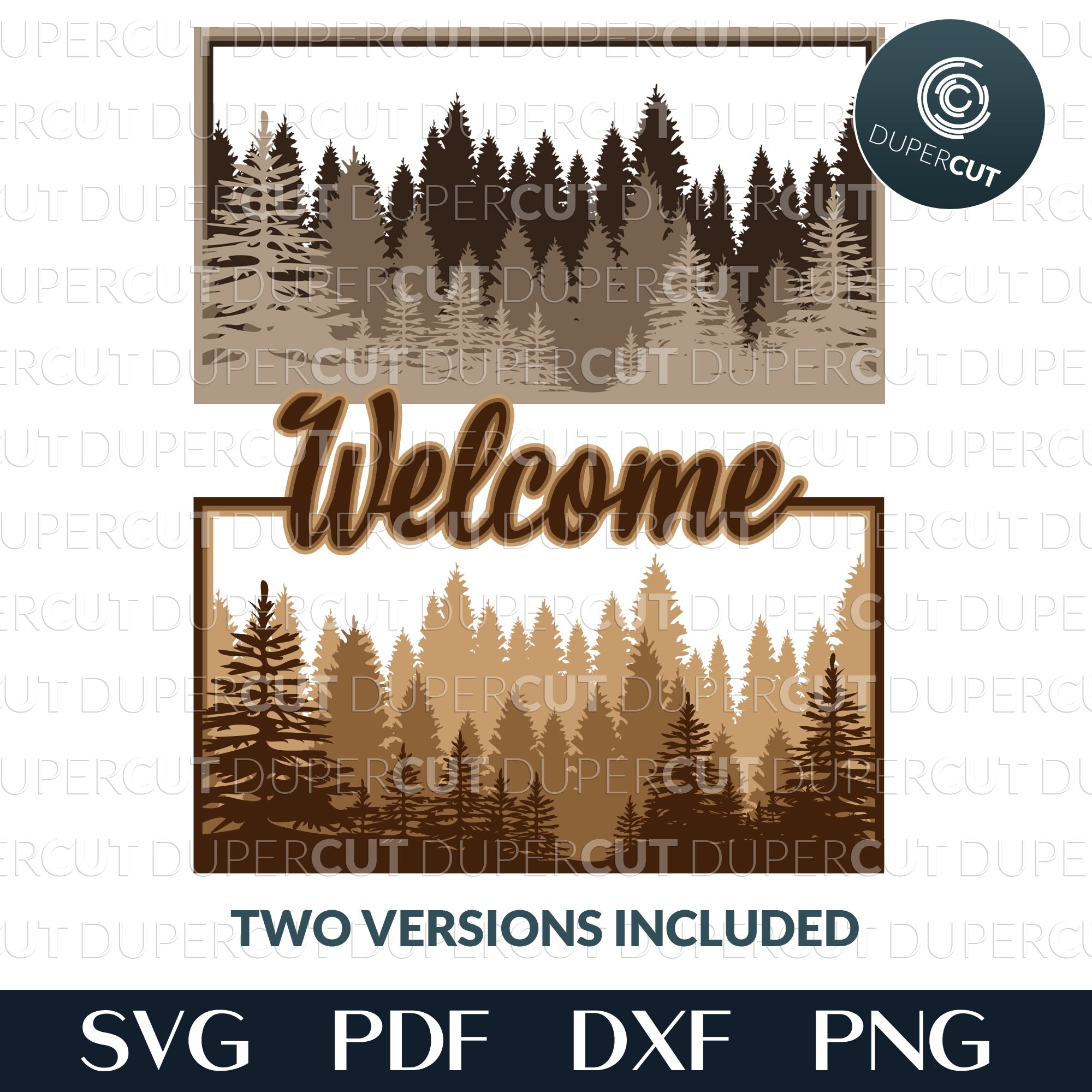 Forest Sign Dxf File FOREST SCENE - SVG / PDF / DXF – DuperCut