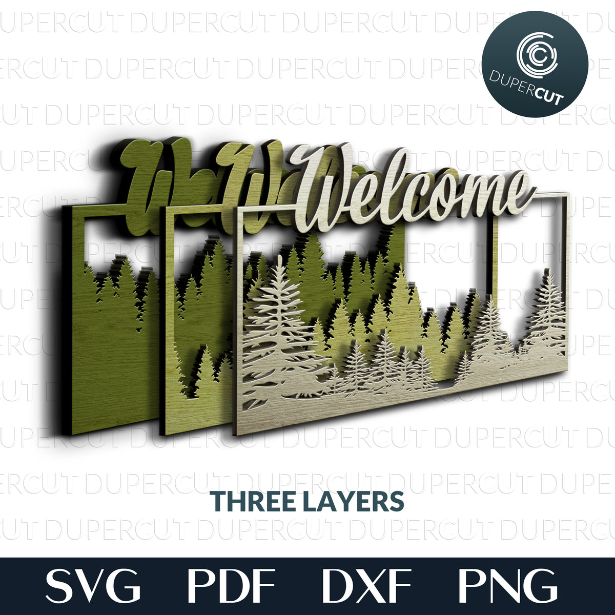Forest Sign Dxf File FOREST SCENE - SVG / PDF / DXF – DuperCut