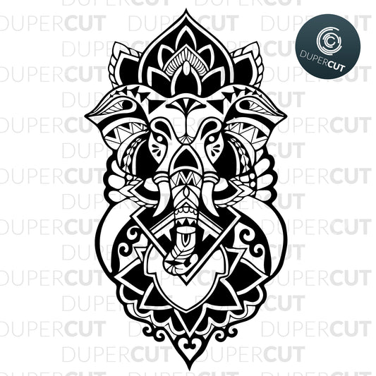 Paper cutting template - Ganesha Elephant God