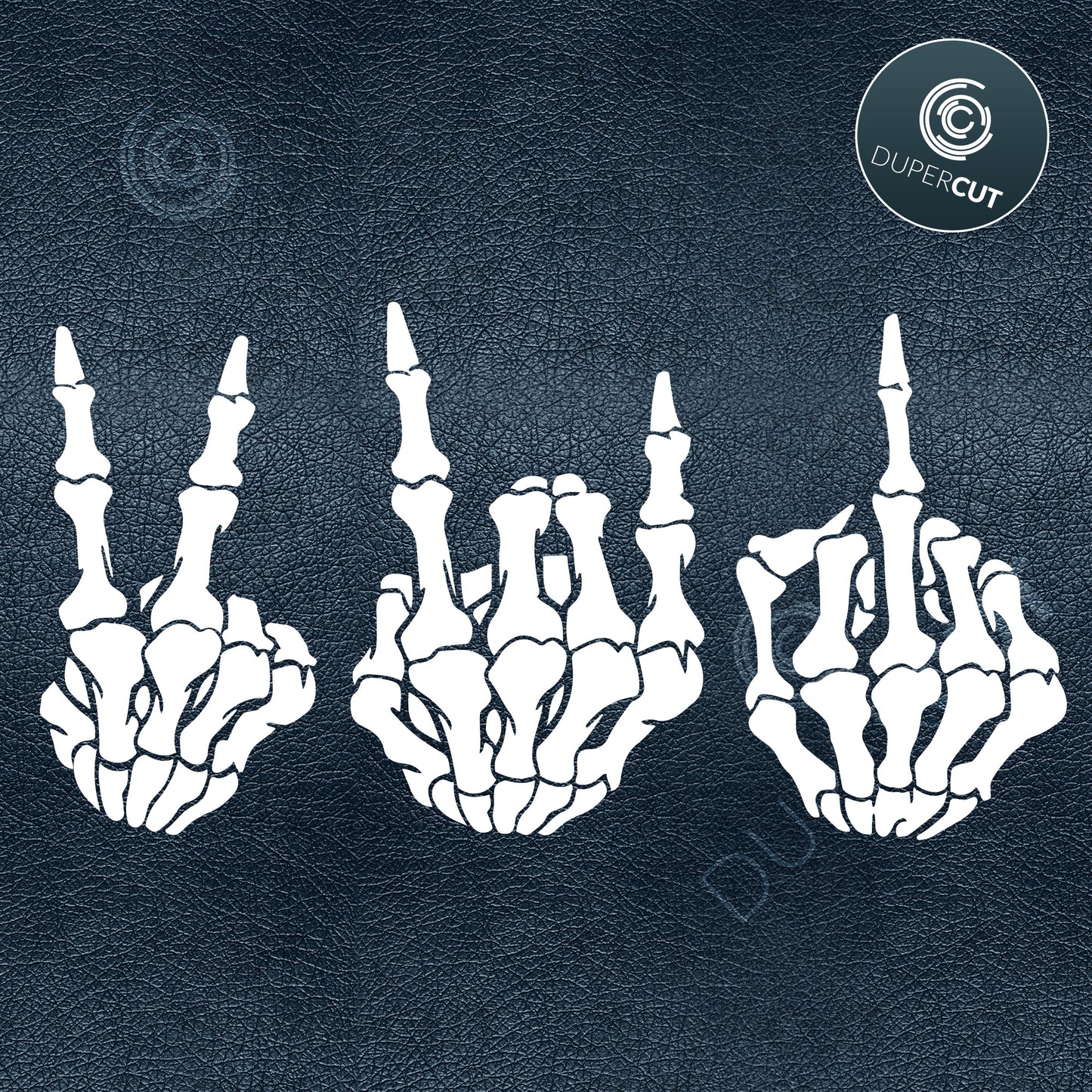 Skeleton hand gestures, cross stitch stencil design. SVG PNG DXF cutting files for Cricut, Silhouette, Glowforge, print on demand, sublimation templates