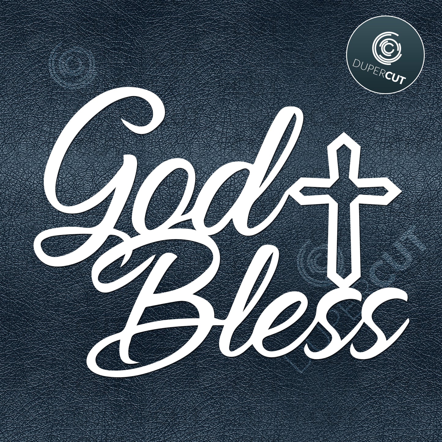 Papercutting Template - God Bless Cake topper -  printable