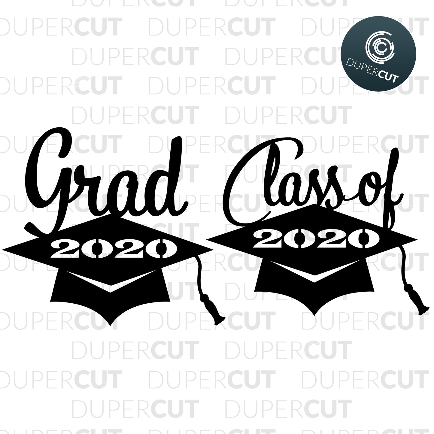 Papercutting Template - Class of 2020 graduation silhouette