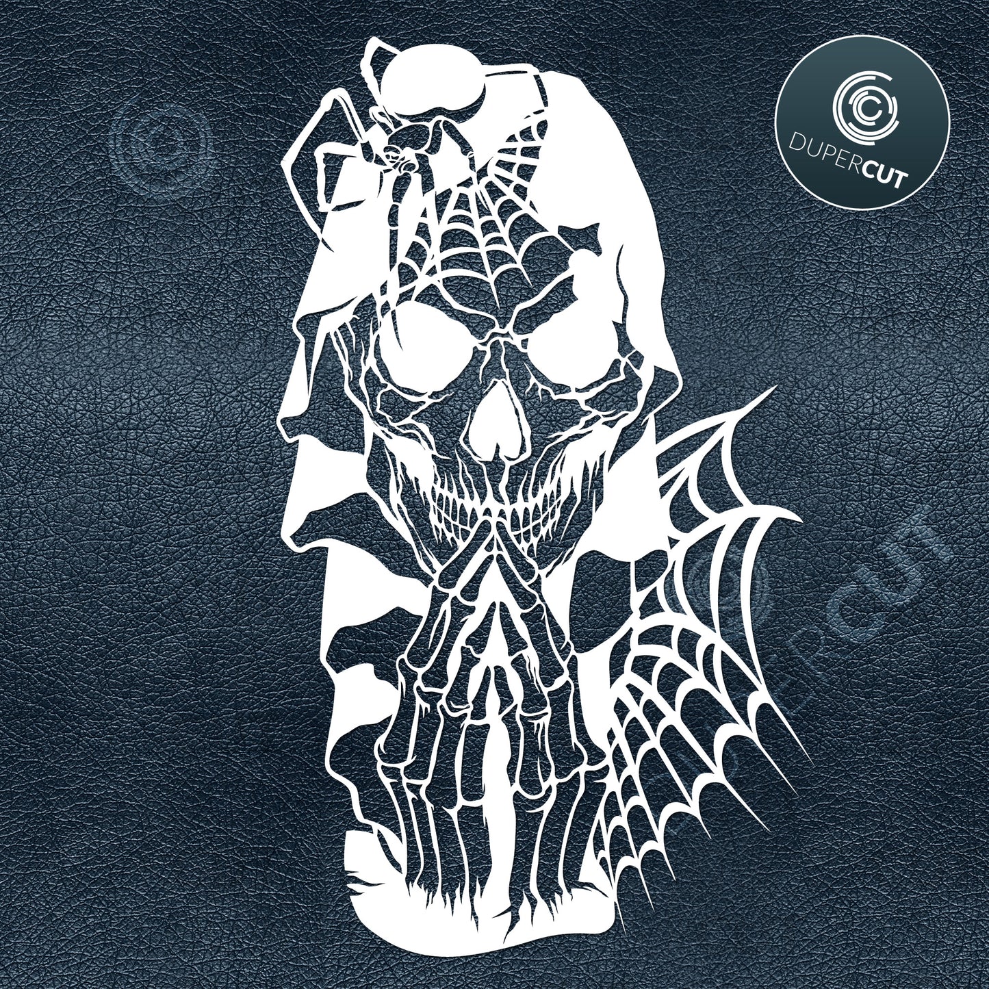Paper Cutting Template - Grim Reaper Skeleton Drawing