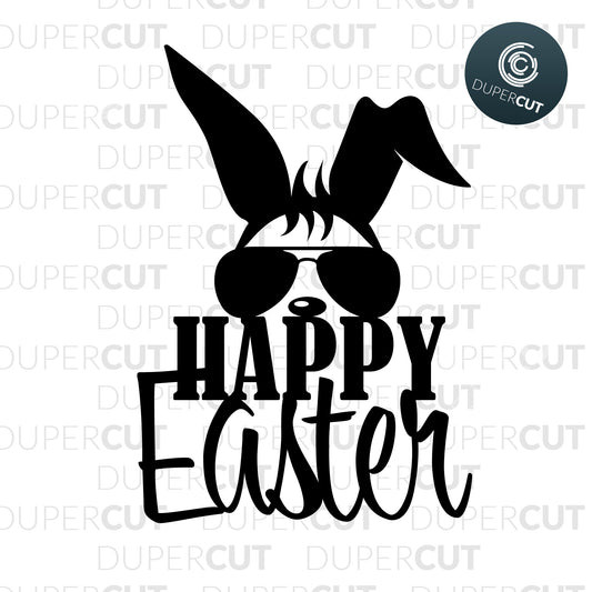 Paper Cutting Template - Happy Easter Cake topper