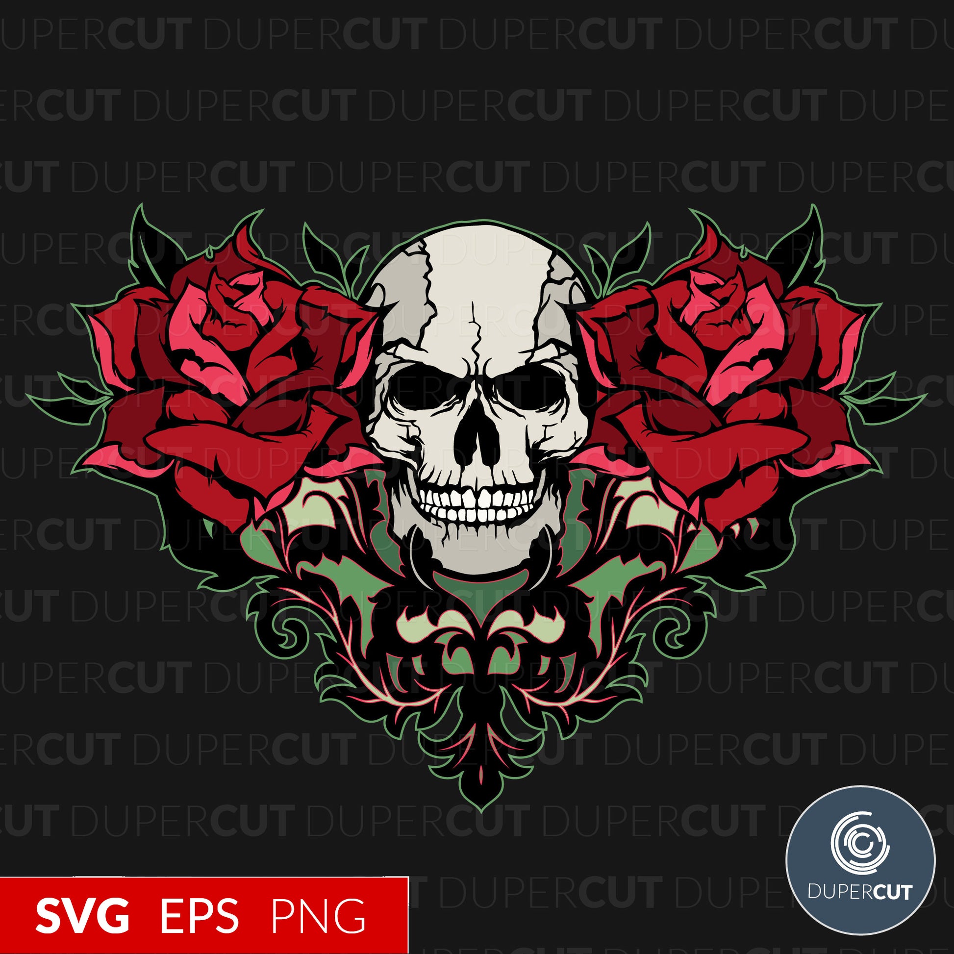 Skull Rose Svg Cutting File