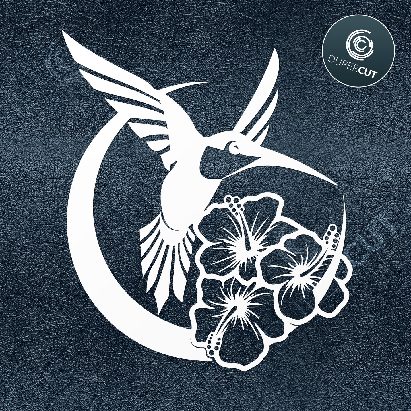 Hummingbird with flowers. Paper cutting template - Easy DIY project for beginners - SVG PNG DXF files for cutting machines: Cricut, Silhouette Cameo, Glowforge, CNC laser