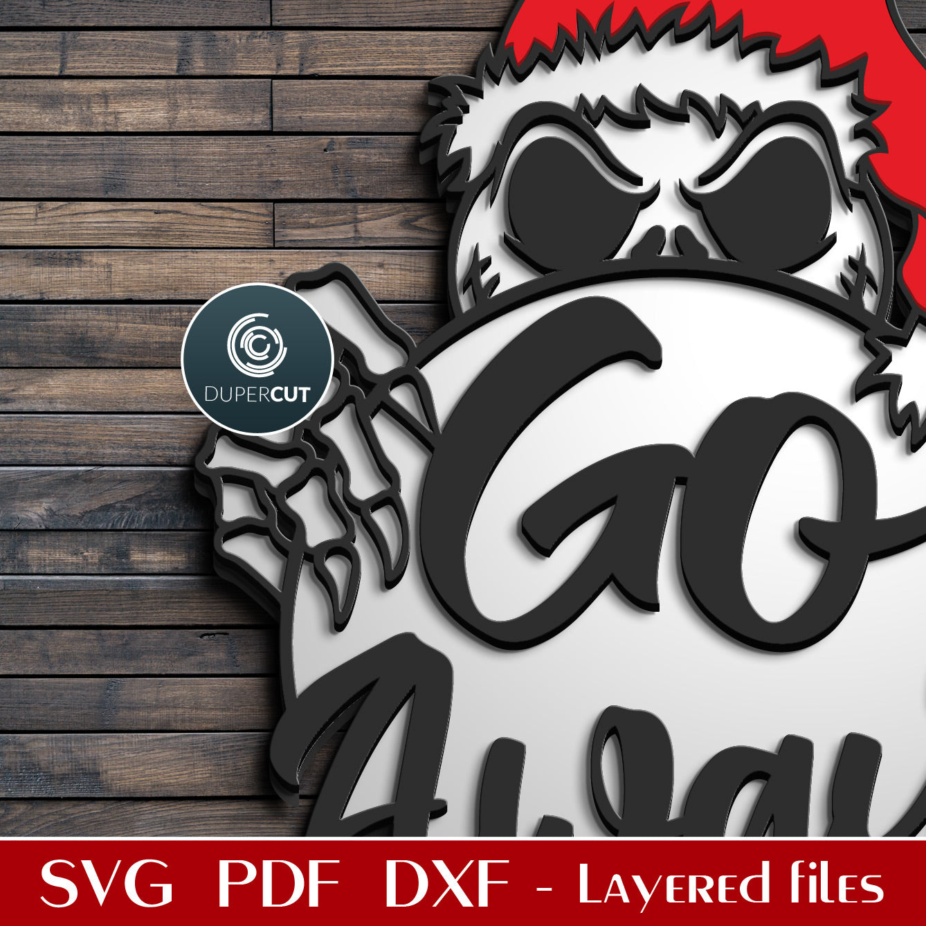Jack Skellington funny door sign GO AWAY  - SVG DXF layered cutting files, scroll saw pattern, Glowforge, Cricut, Silhouette, CNC plasma machines by DuperCut