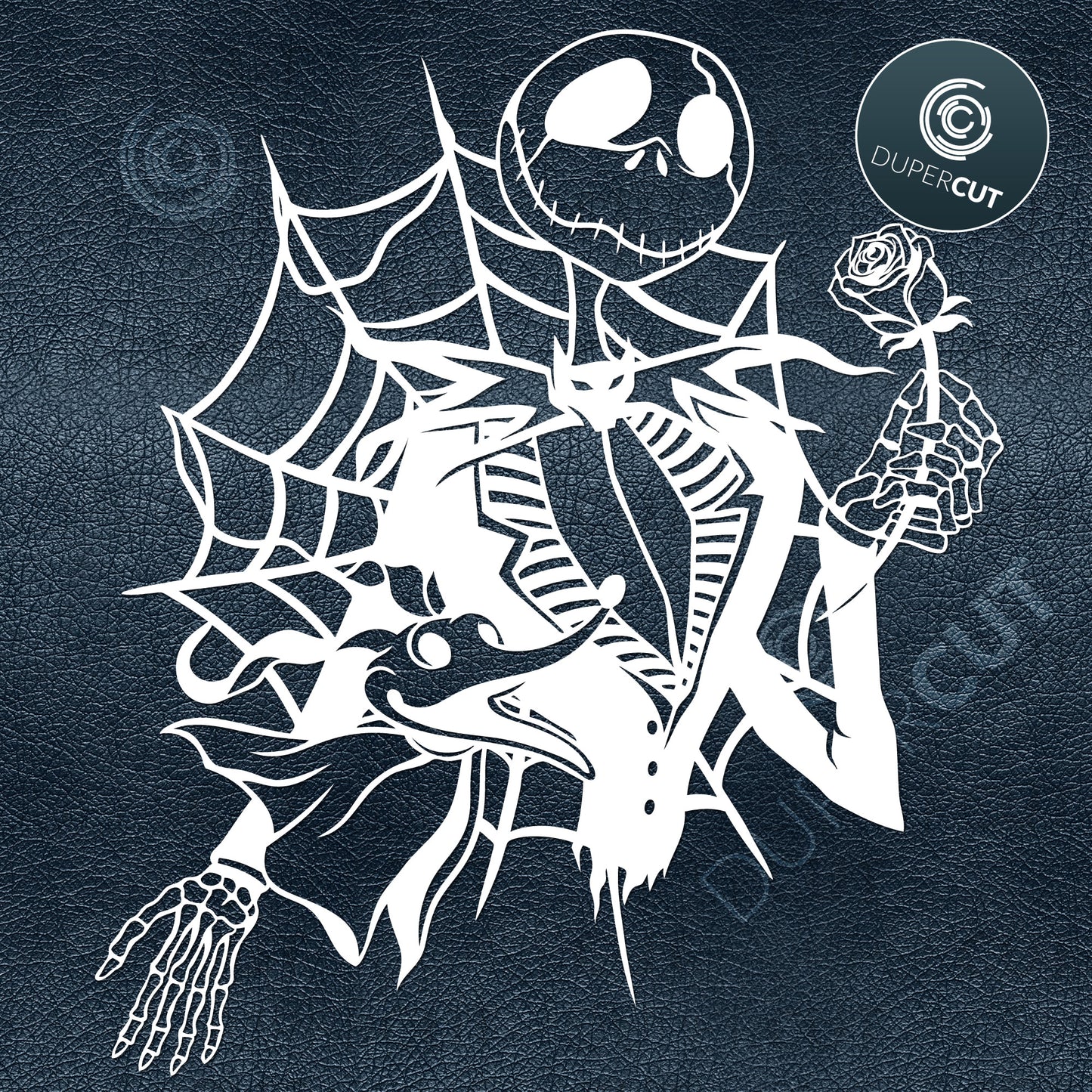 Jack Skellington detailed art. Nightmare before Christmas. Papercutting template for commercial use. SVG files for Silhouette Cameo, Cricut, Glowforge, DXF for CNC, laser cutting, print on demand