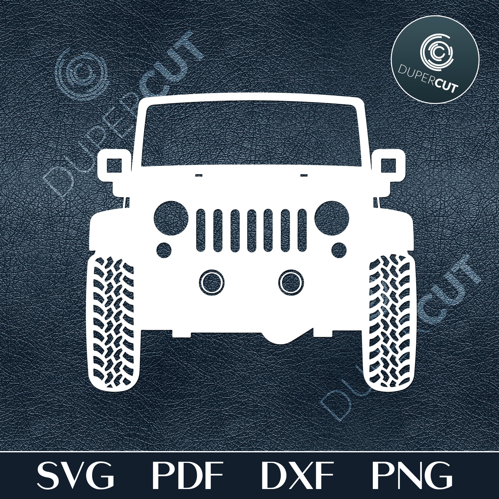 JEEP FRONT VIEW SILHOUETTE - SVG / PDF / DXF / PNG – DuperCut