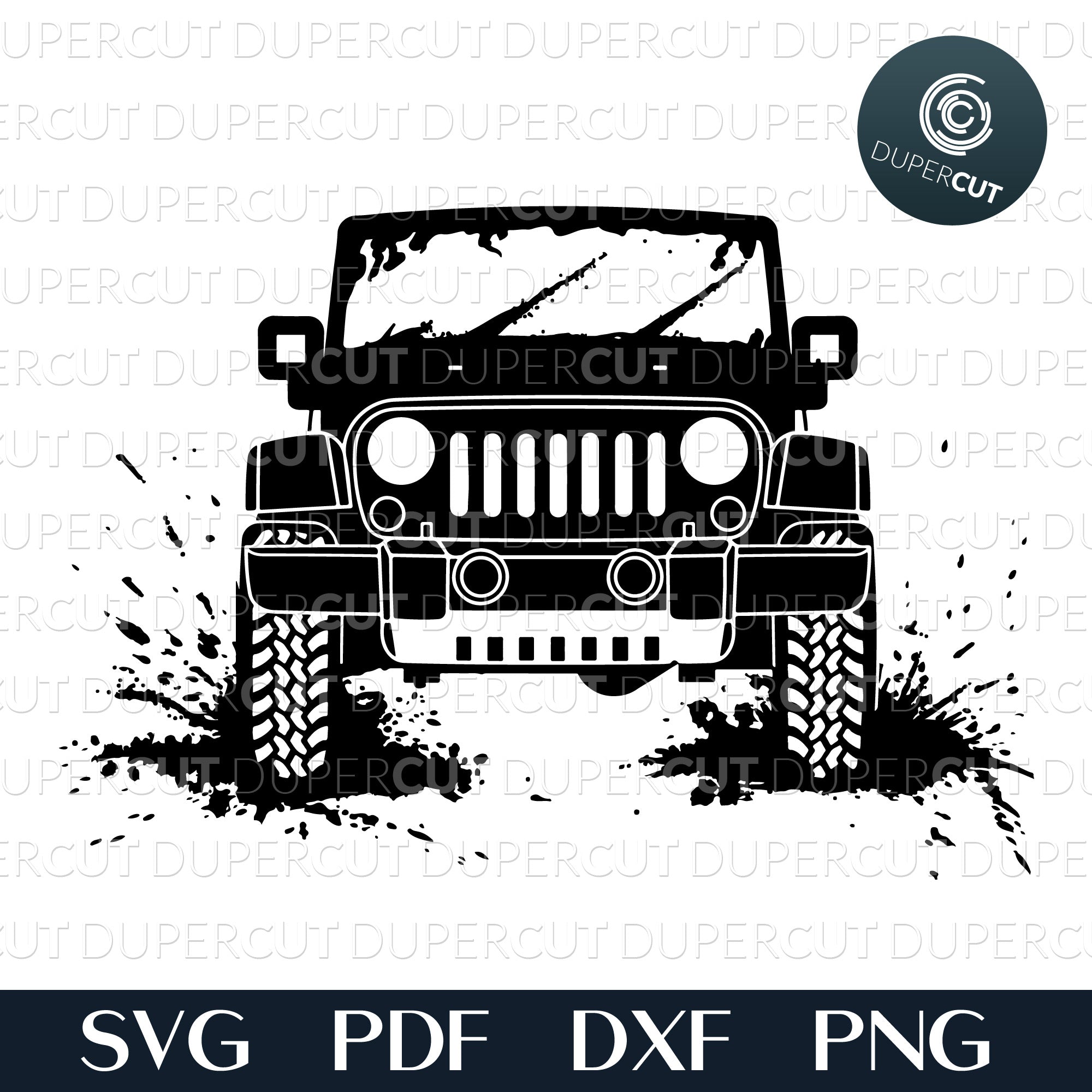 JEEP IN MUD - SVG / PDF / DXF / PNG – DuperCut