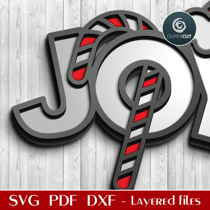 JOY door hanger Christmas sign SVG DXF layered vector cutting files for laser and digital machines - Glowforge, Cricut, Silhouette cameo, CNC plasma by DuperCut
