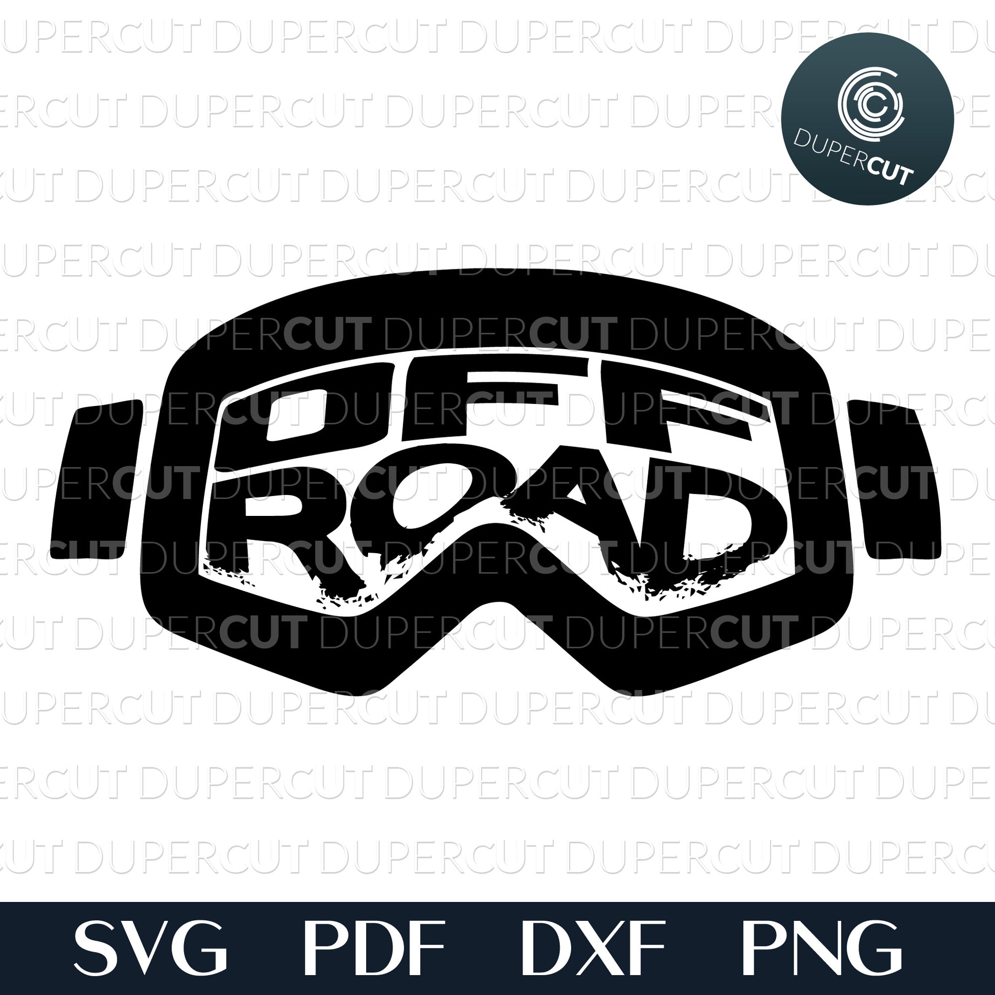 Off-roading, overlanding goggles clipart. SVG JPEG DXF files. Template for paper cutting, laser, print on demand. For use with Cricut, Glowforge, Silhouette Cameo, CNC machines. Personal or commercial license.